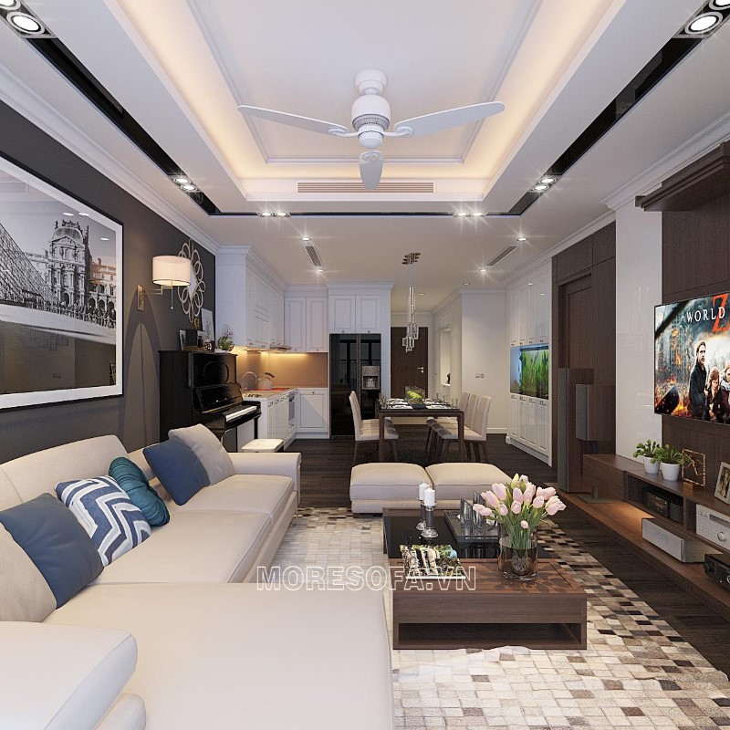 Ghế sofa góc đẹp, sang trọng cho phòng khách nhỏ